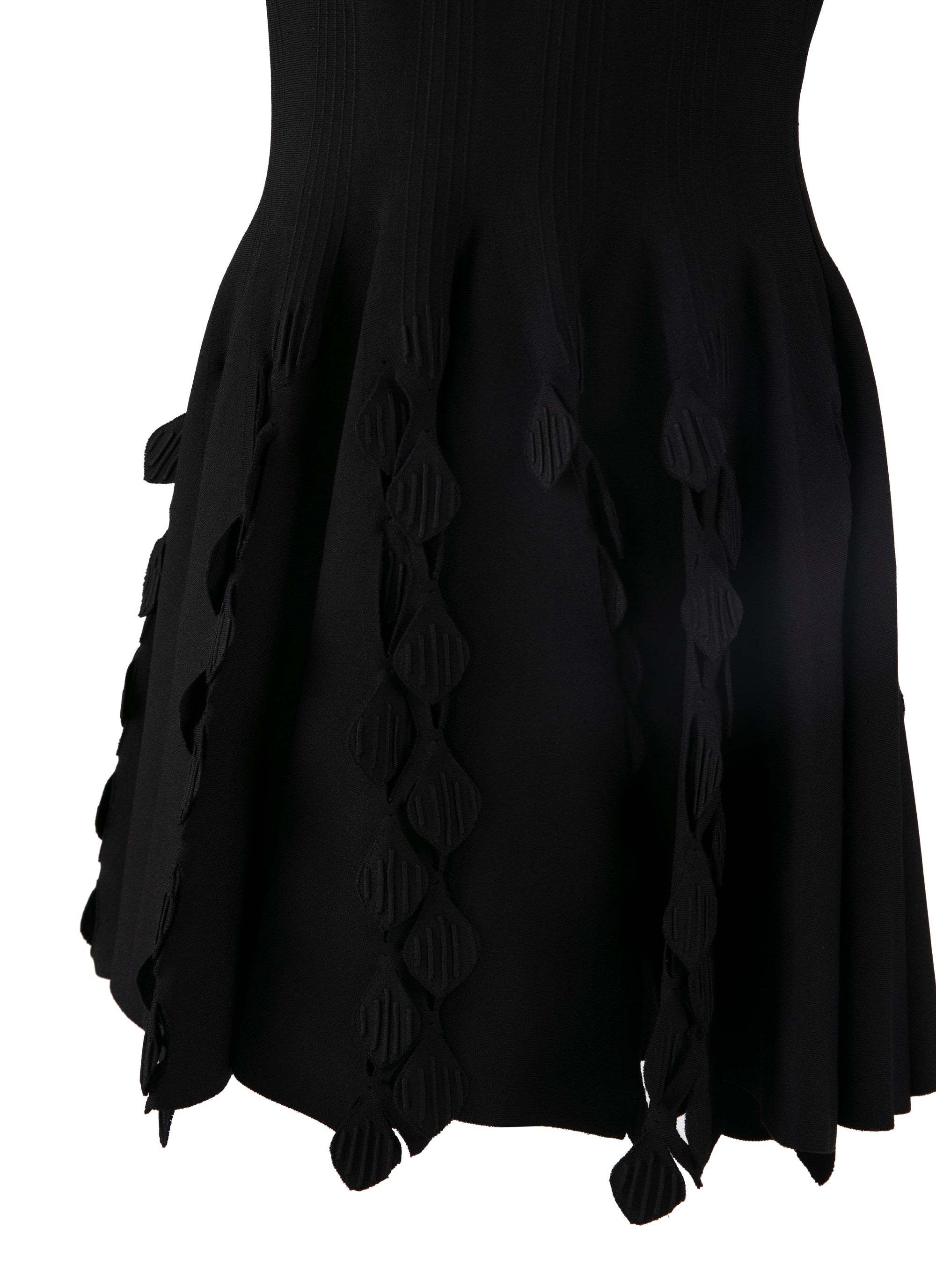 Sleeveless short flared dress with yoke detail - Black