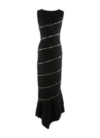 Asymmetric zip dress in wool - Black