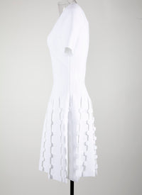 Mini robe à manches courtes en maille - Blanc