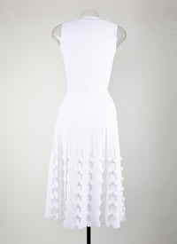 Robe midi sans manches en maille - Blanc