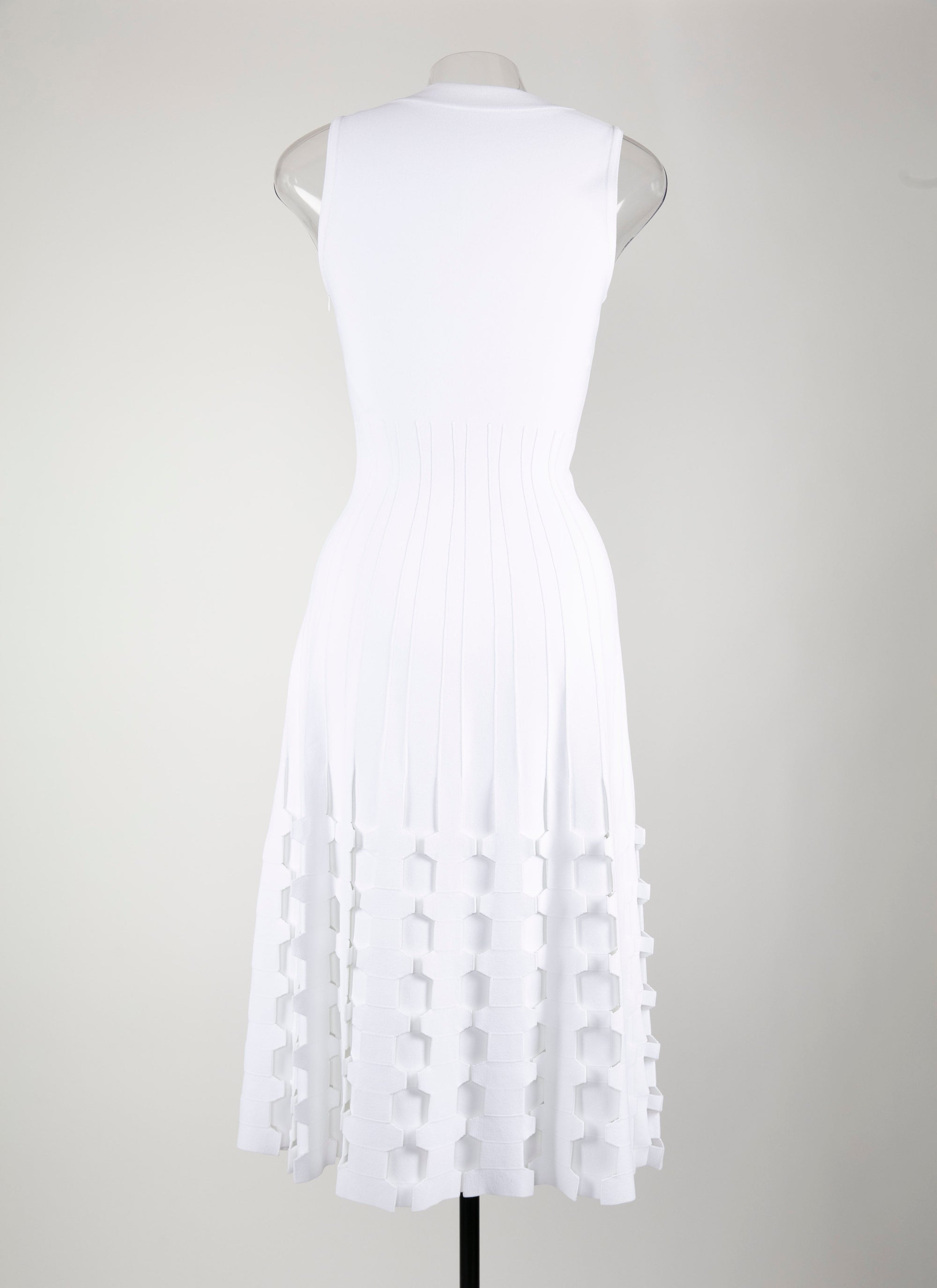 Robe midi sans manches en maille - Blanc