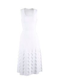 Robe midi sans manches en maille - Blanc