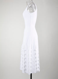 Robe midi sans manches en maille - Blanc