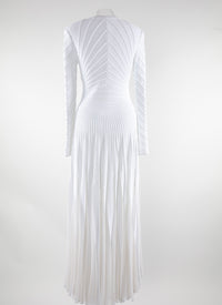 Robe longue à lignes graphiques et sculptantes - Blanc