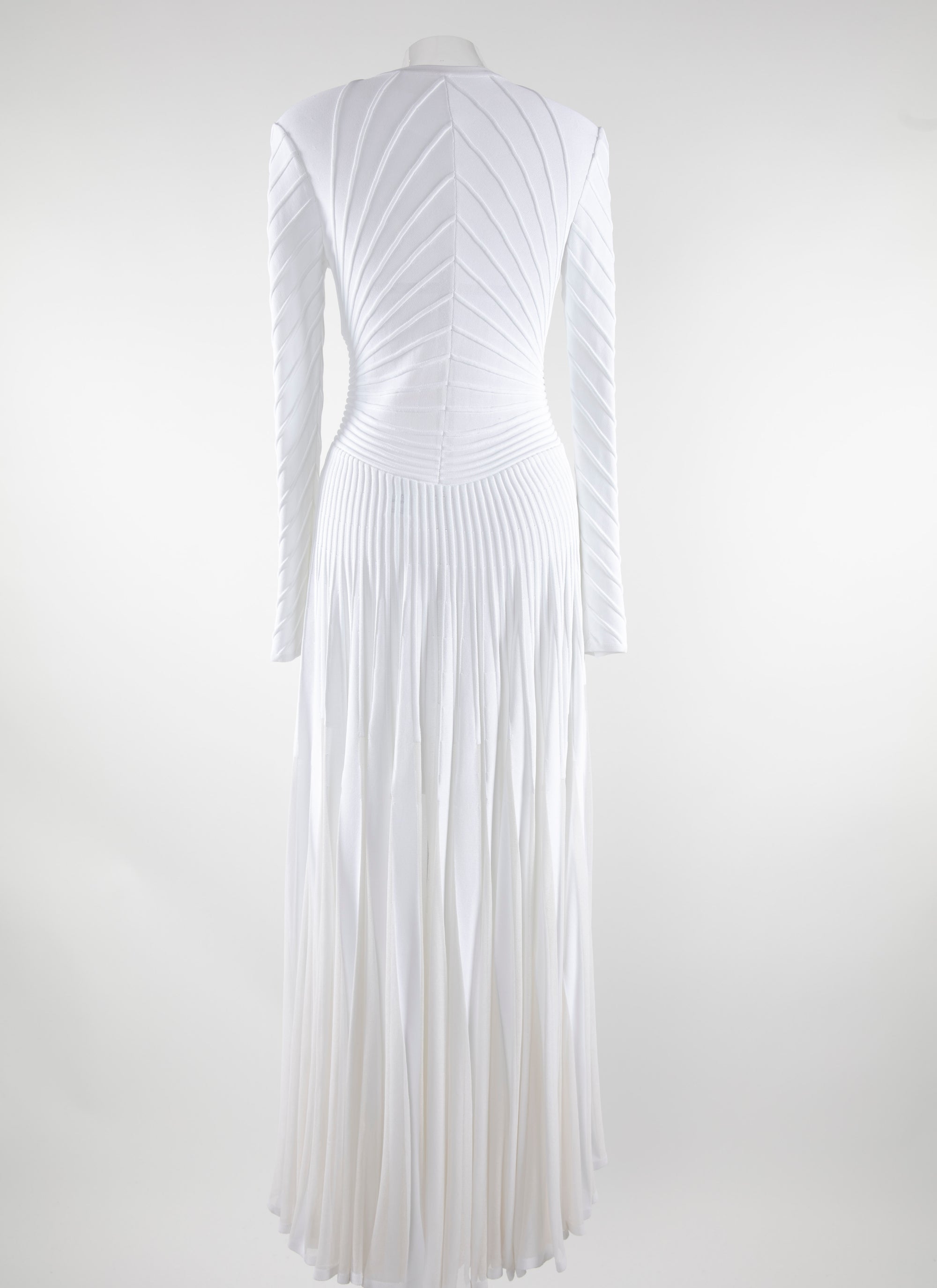 Robe longue à lignes graphiques et sculptantes - Blanc