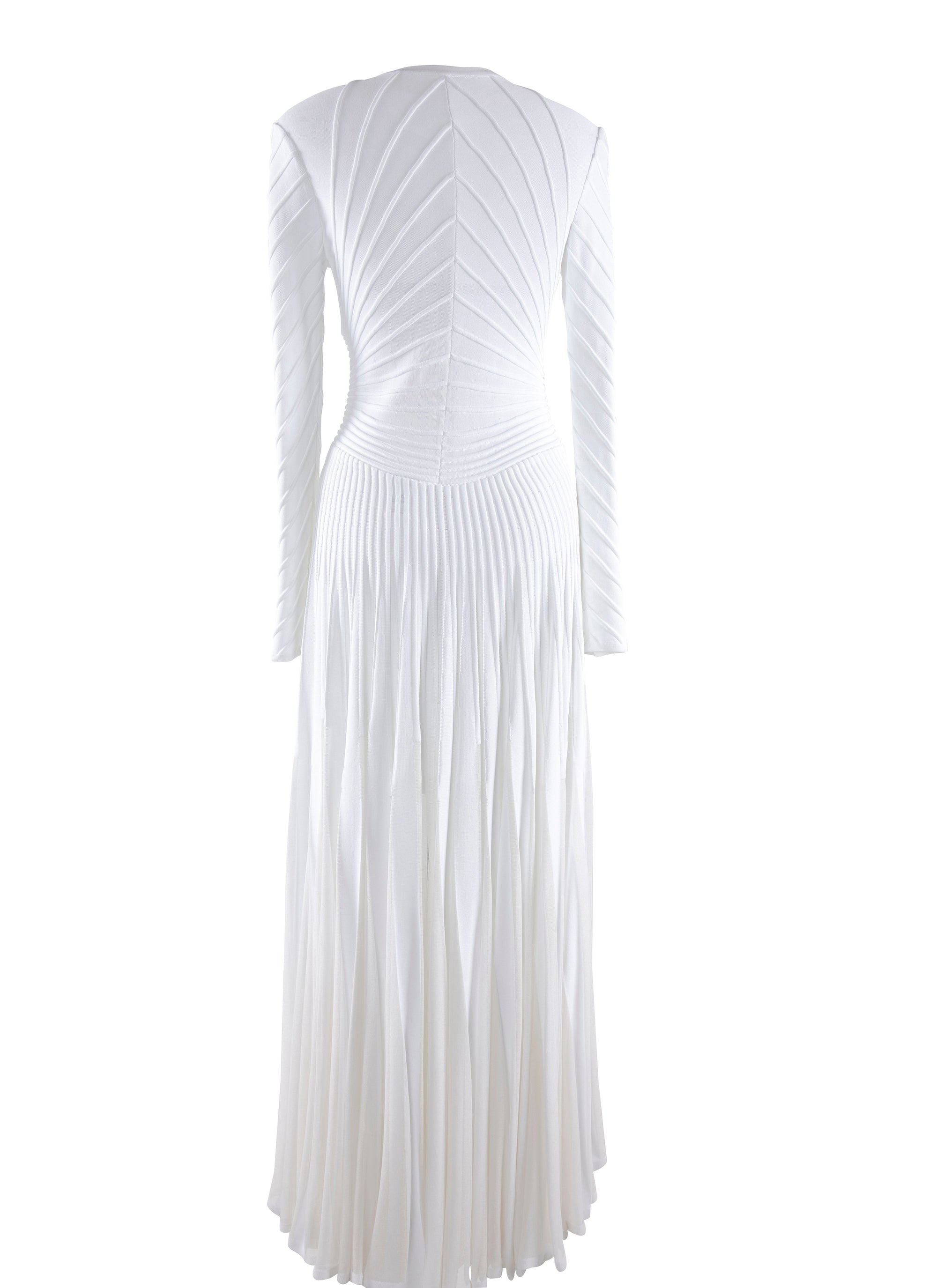Sculpting silk blend maxi dress - White