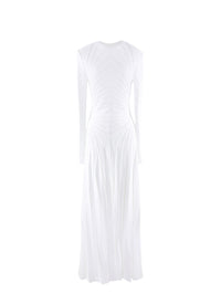 Sculpting silk blend maxi dress - White