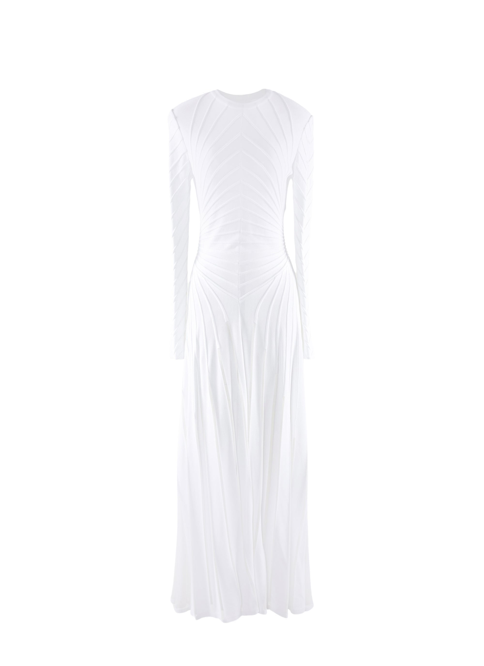 Sculpting silk blend maxi dress - White