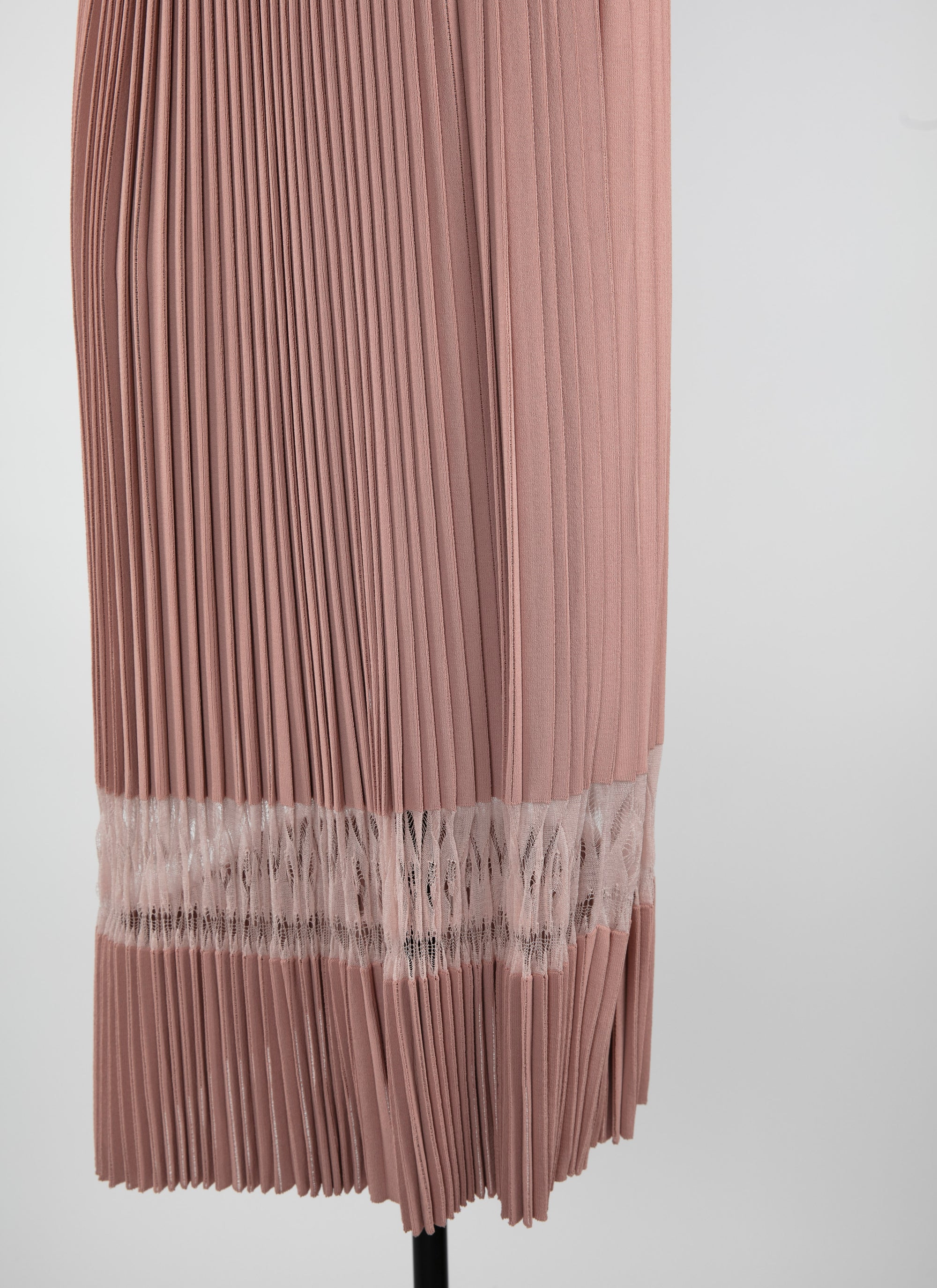 Robe midi sans manches à col ouvert carré en maille - Rose Chair