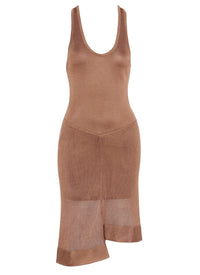 Robe courte asymétrique sans manches - Terre d'Ombre