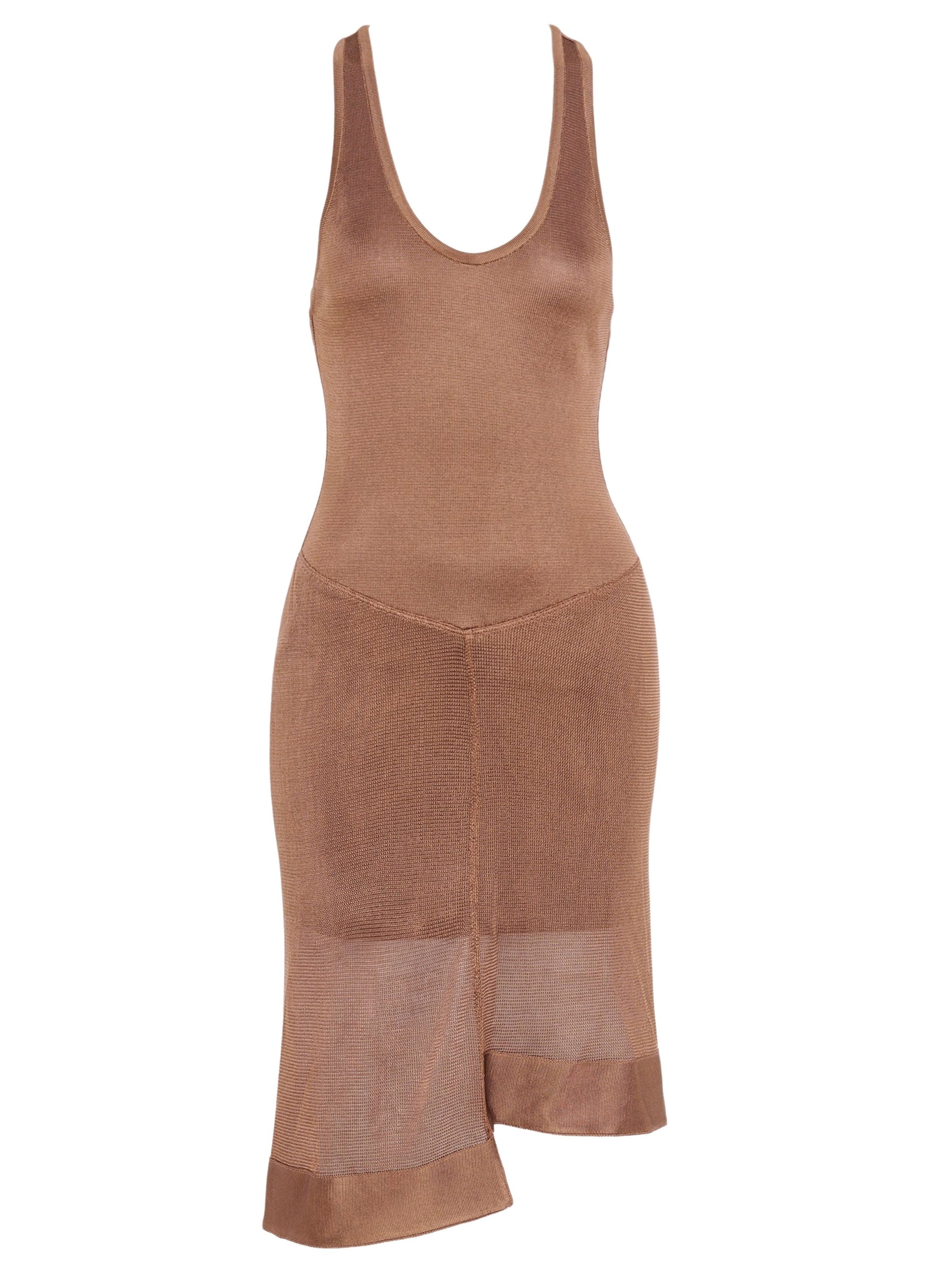 Robe courte asymétrique sans manches - Terre d'Ombre
