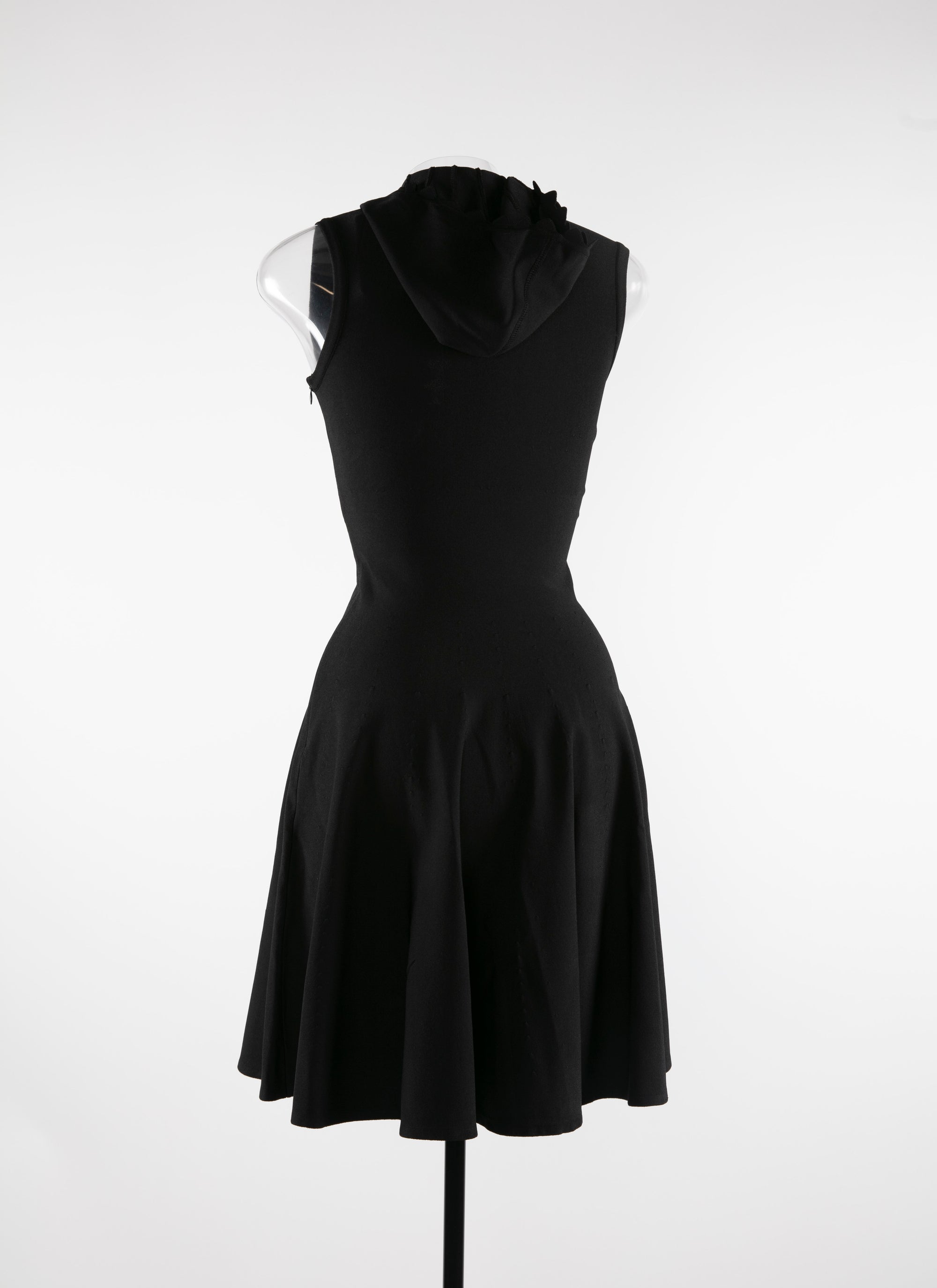 Short hooded skater dress - Black intense