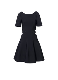 Short sleeve flared dress - Black Alaïa