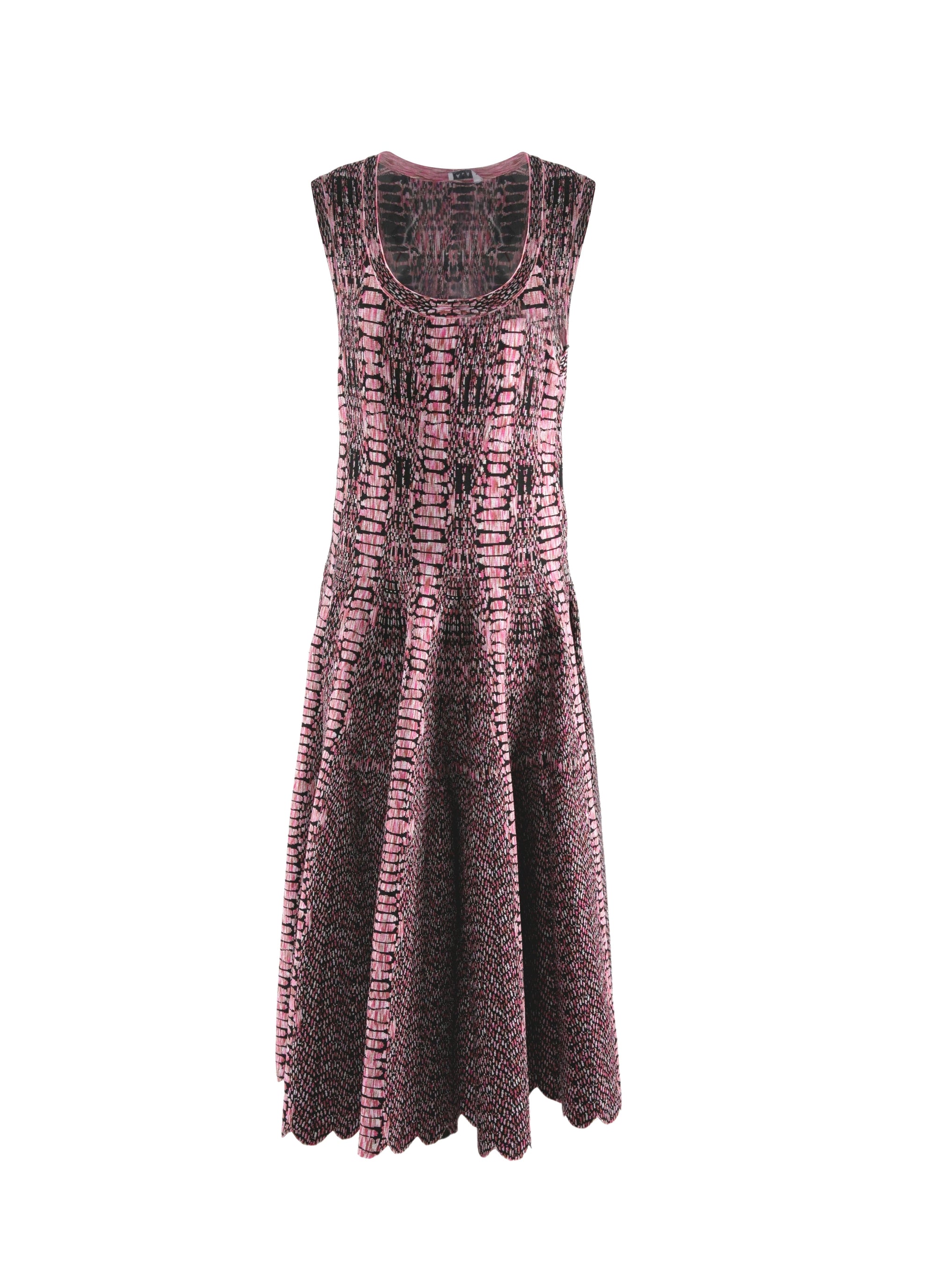 Sleeveless Maxi Dress - Black & Pink