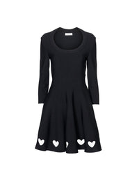 Robe patineuse courte à découpes en cœur - Noir Alaïa