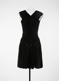 Robe plissée - Noir Alaia