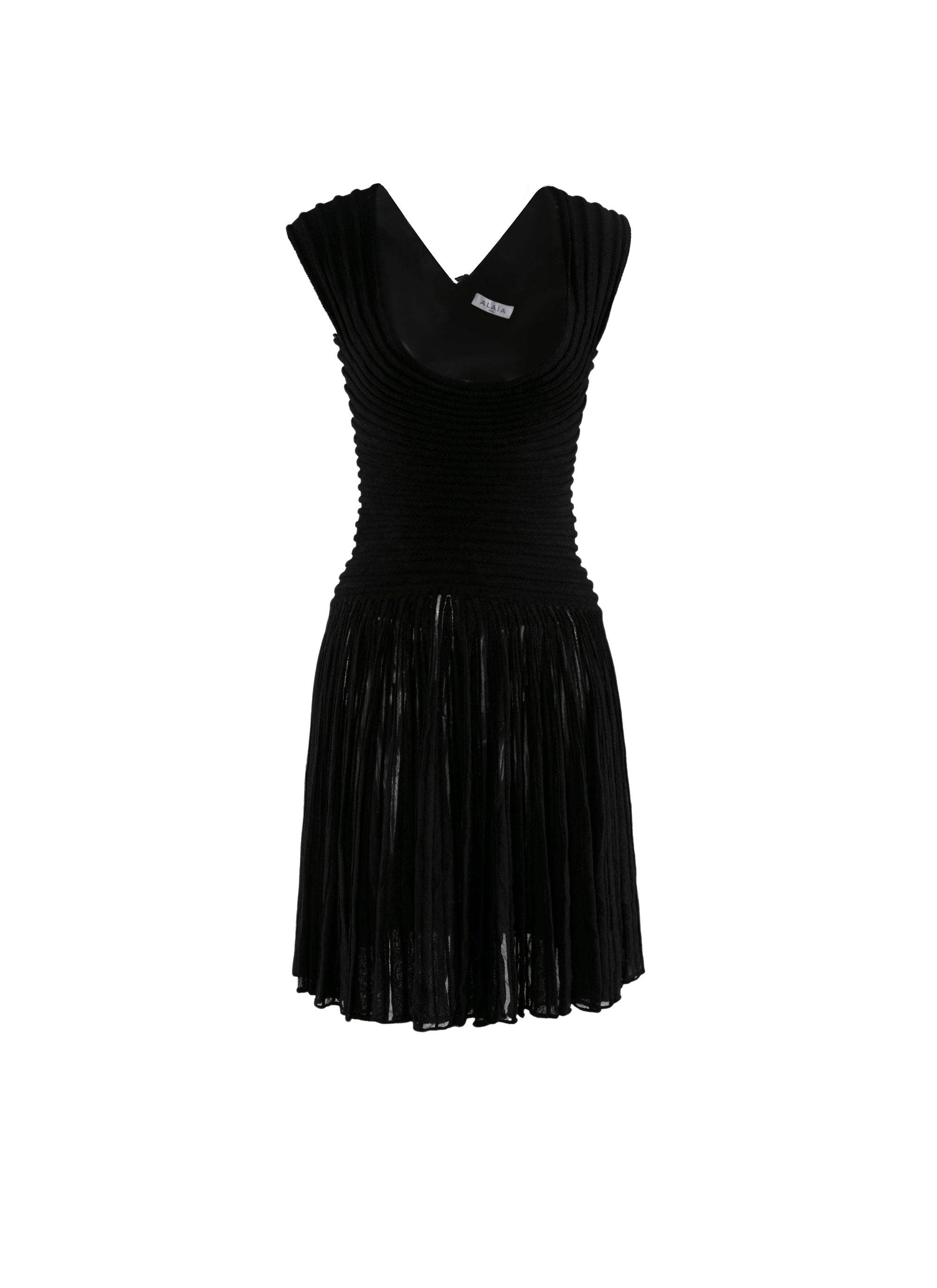 Robe plissée - Noir Alaia
