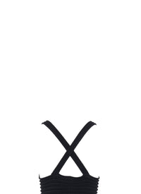 Ballerina dress with crossed straps - Black Alaïa