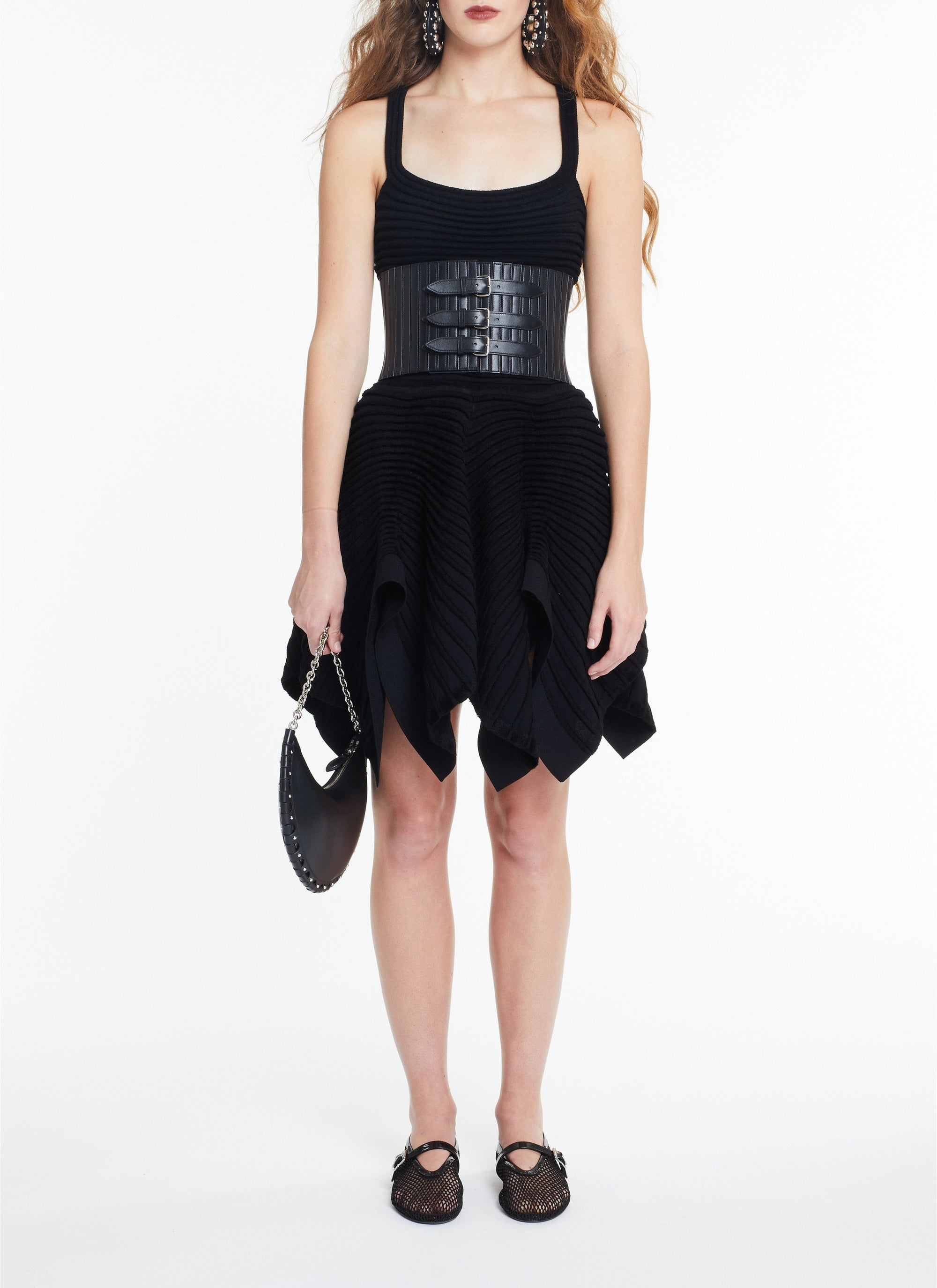 Ballerina dress with crossed straps - Black Alaïa