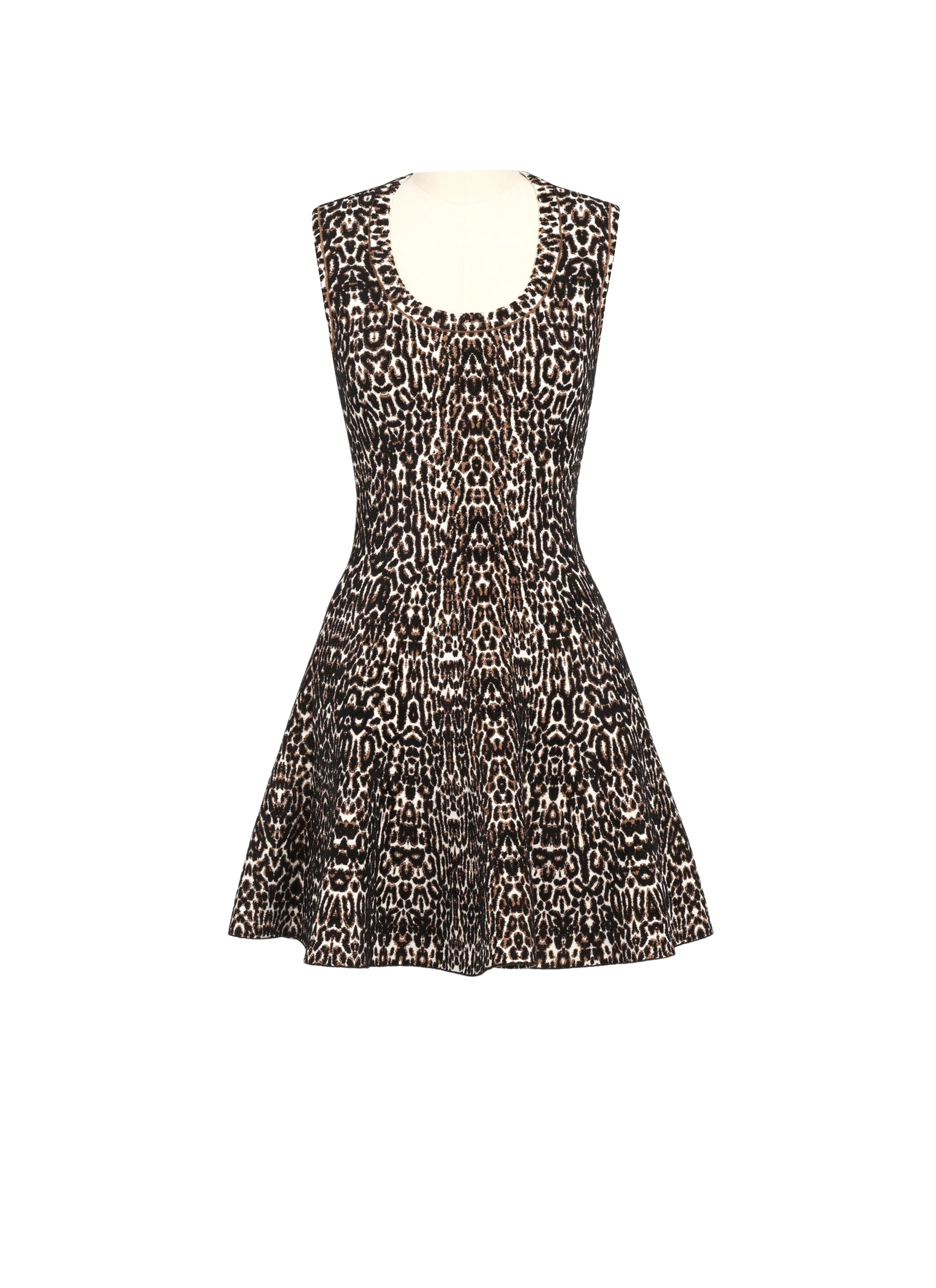 Robe patineuse sans manches imprimé animal - Noir & Ivoire