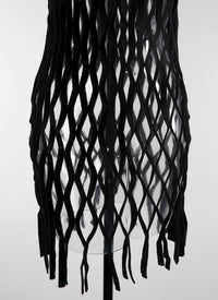 Robe courte en résille - Noir Alaia