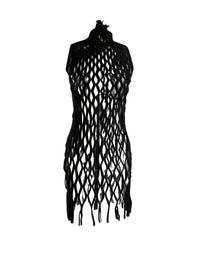 Robe courte en résille - Noir Alaia