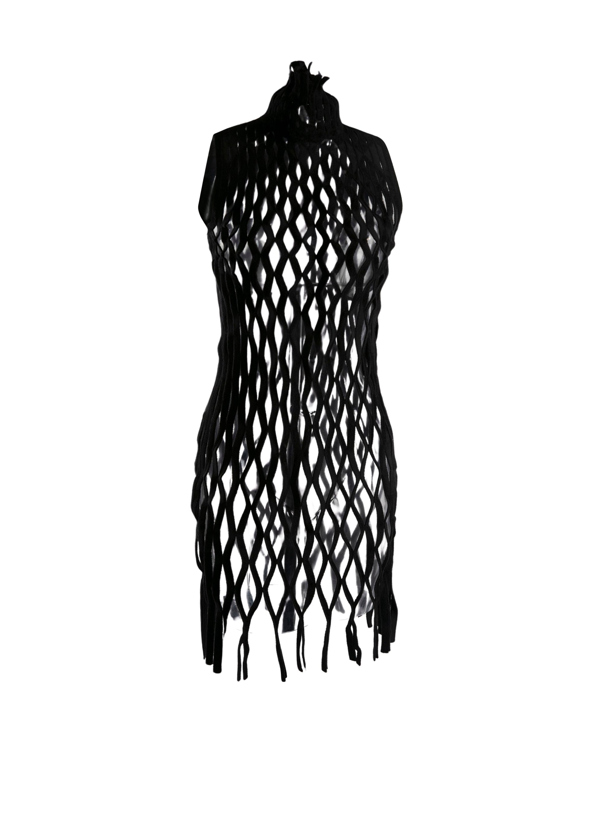 Robe courte en résille - Noir Alaia