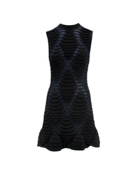 Robe évasée à imprimé python - Marine & Noir