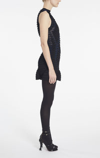 Robe évasée à imprimé python - Marine & Noir