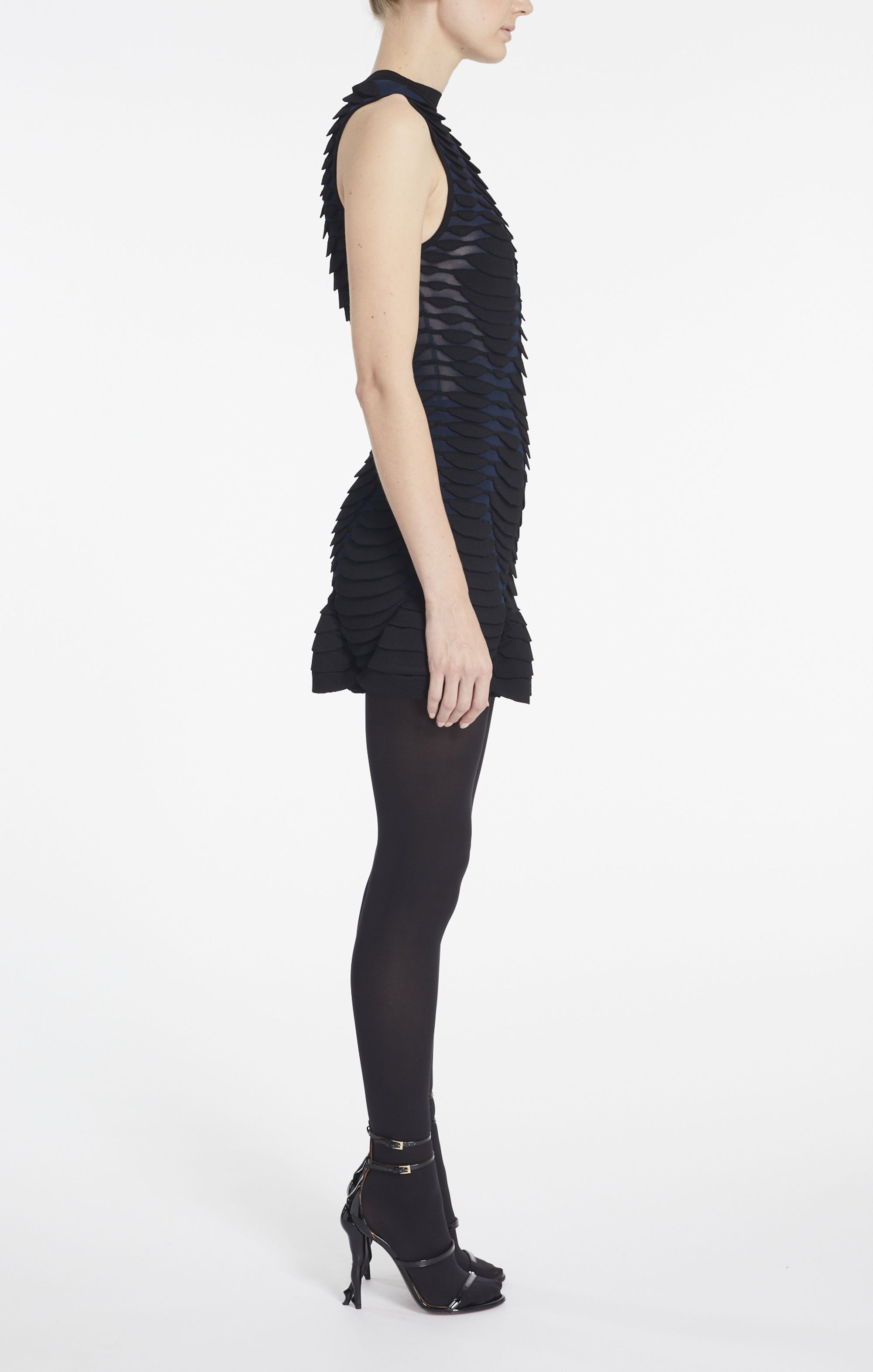 Robe évasée à imprimé python - Marine & Noir