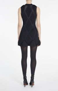 Robe évasée à imprimé python - Marine & Noir