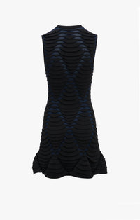 Robe évasée à imprimé python - Marine & Noir