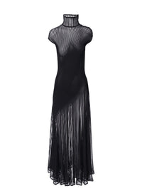 Sleeveless silk blend maxi dress - Black Alaïa