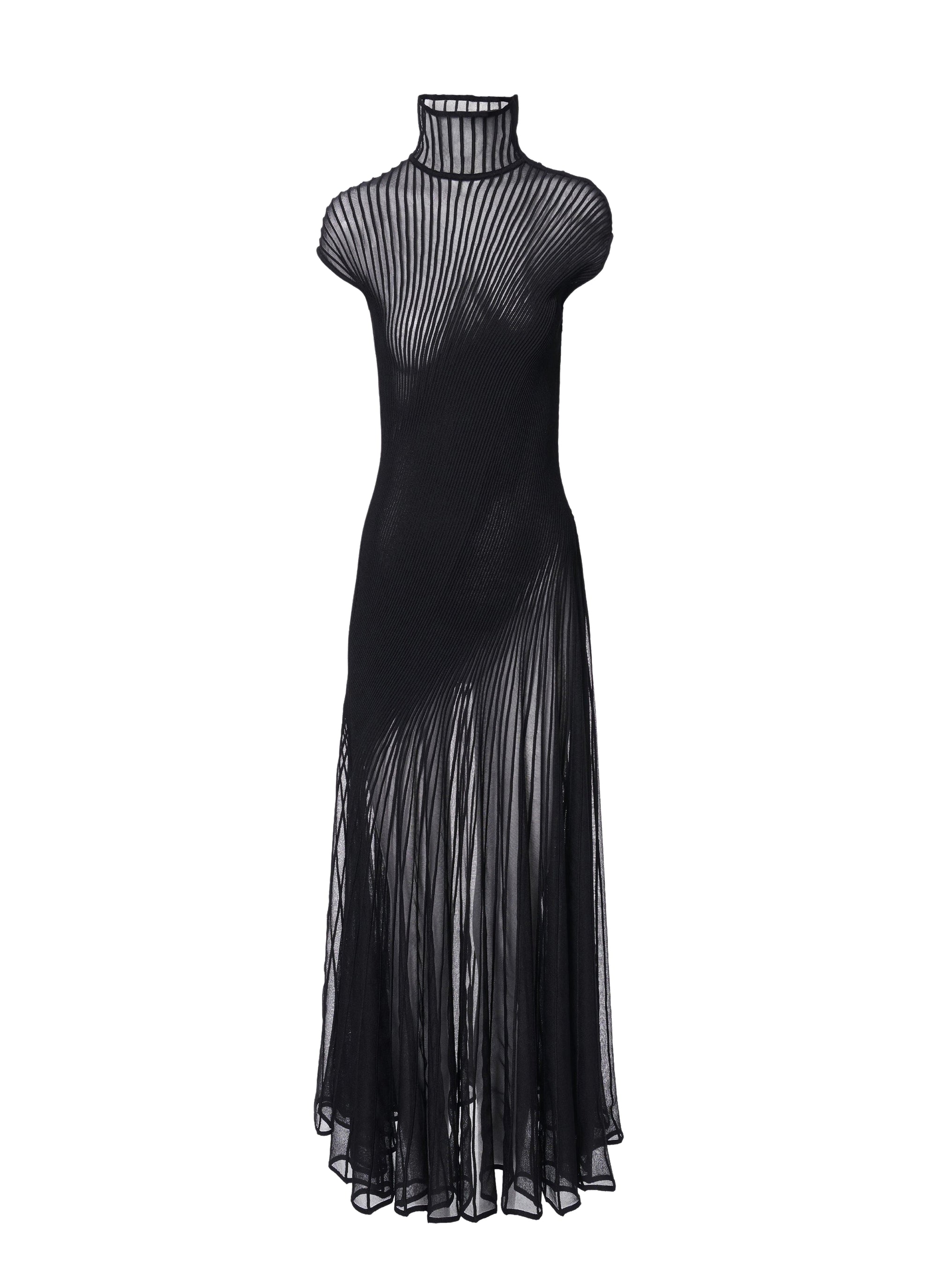 Sleeveless silk blend maxi dress - Black Alaïa