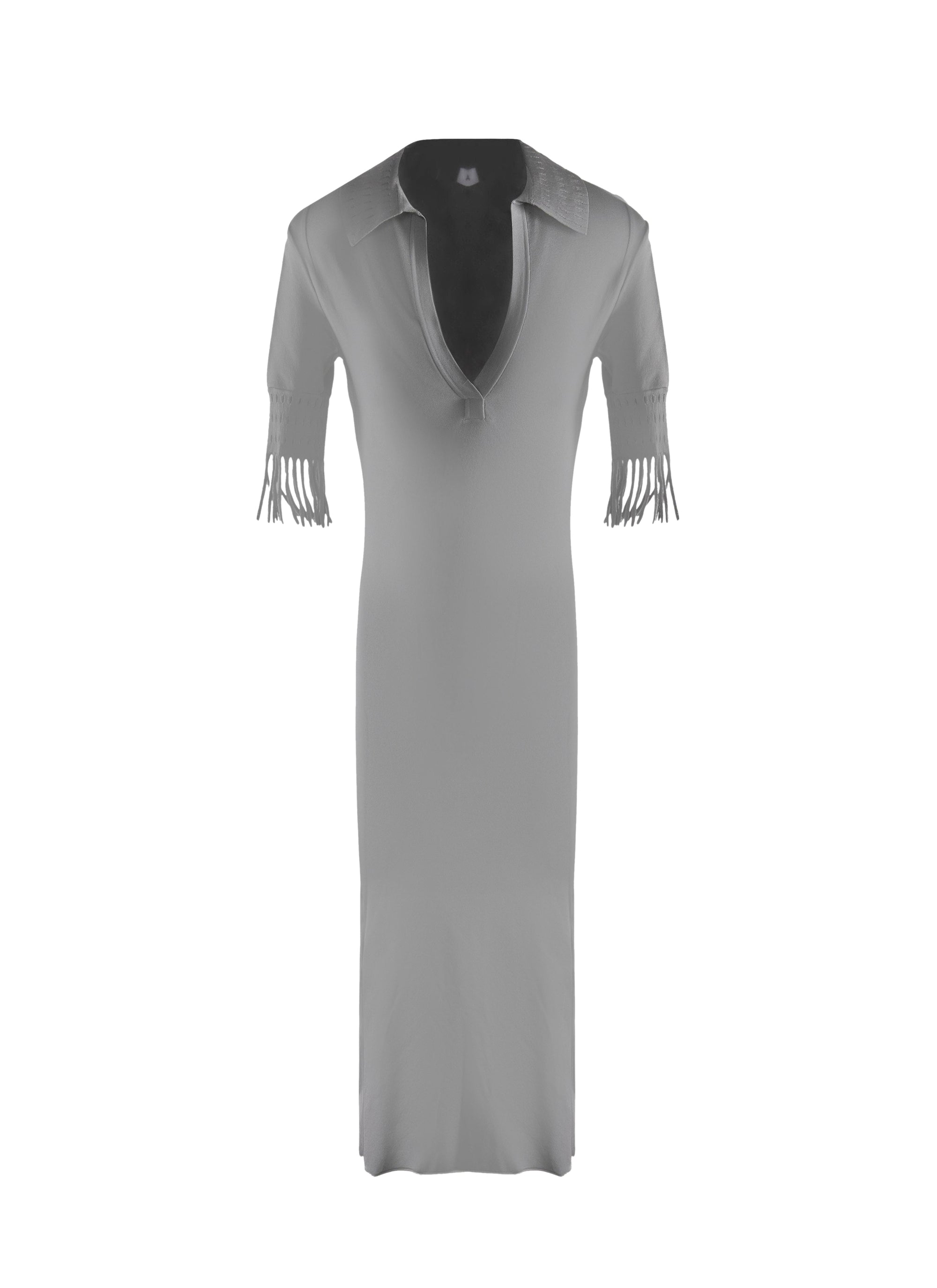 Polo neck midi-length dress - Steel