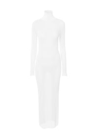 Sheer Body-Conscious Dress - White