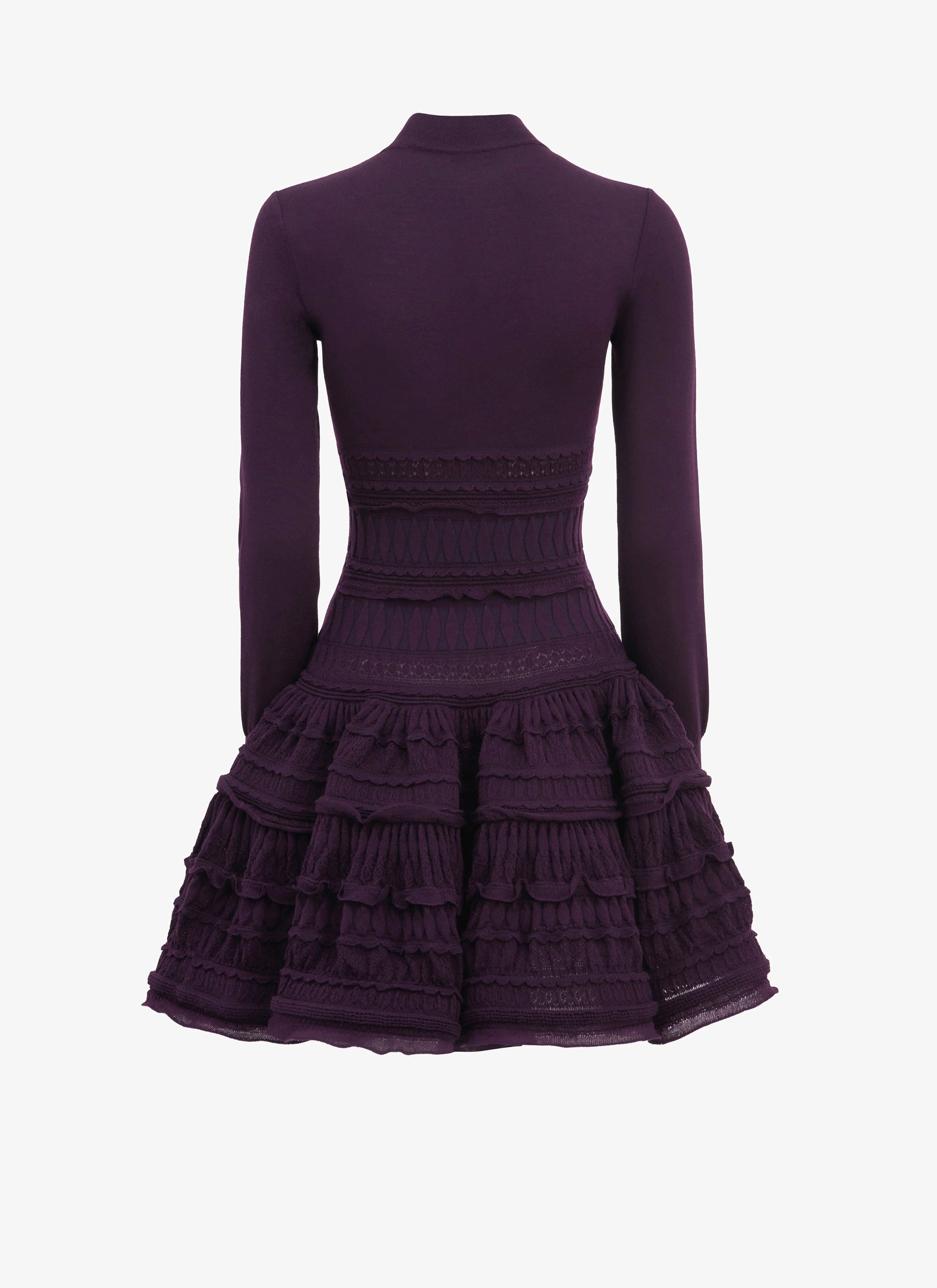 Robe Crinoline en laine à col montant - Violine