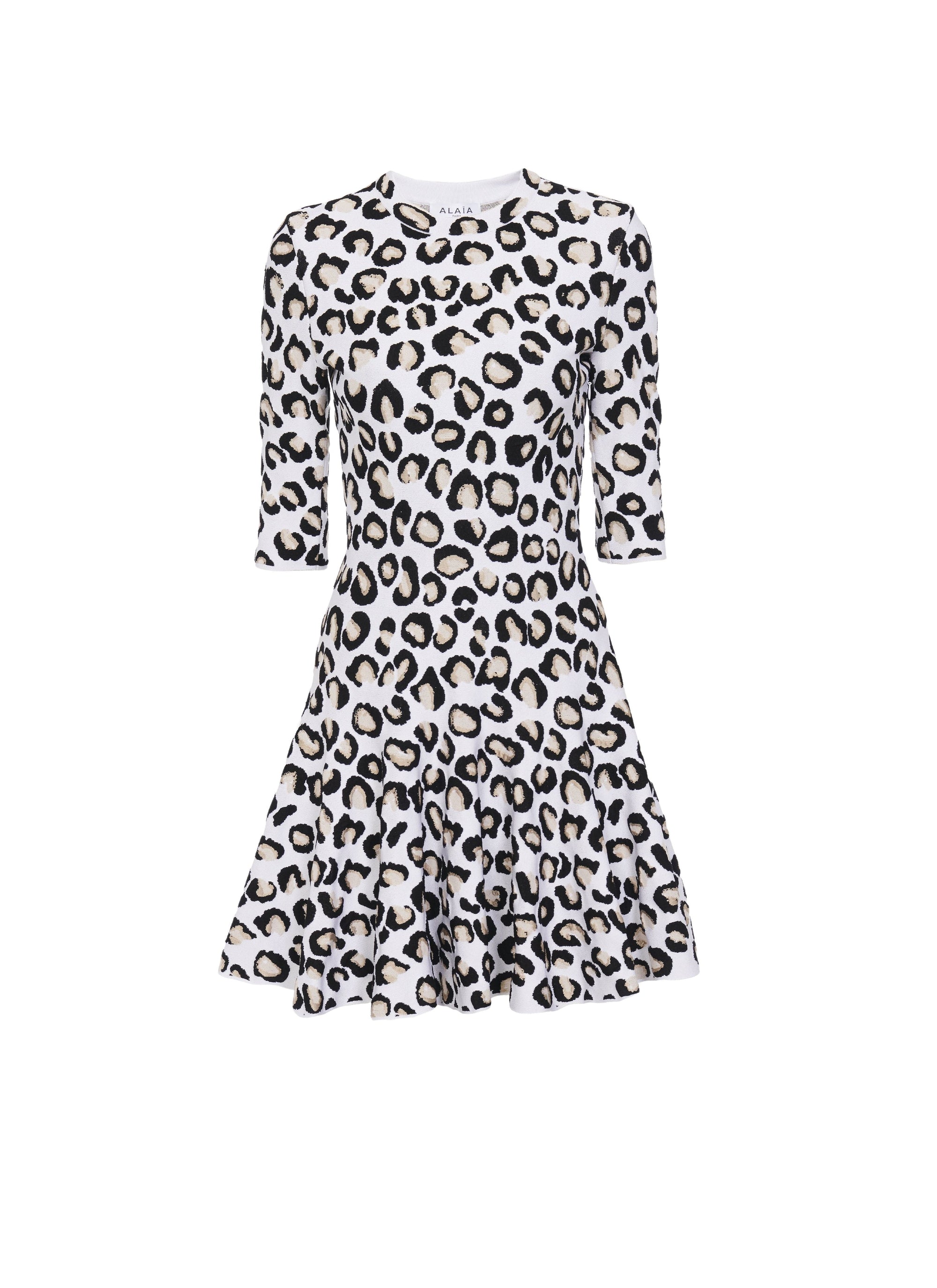 Robe patineuse Leopard - Blanc & Noir