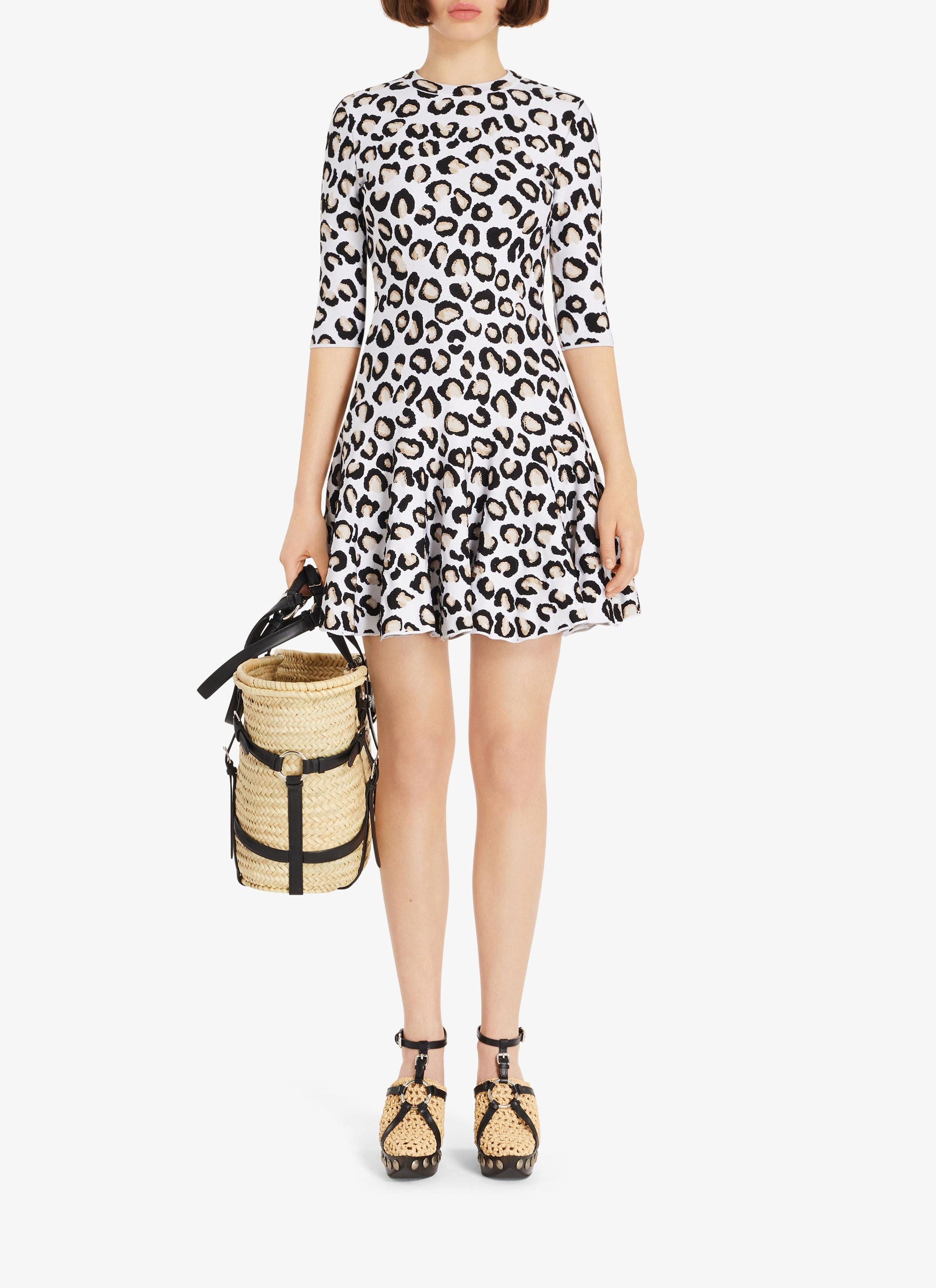 Robe patineuse Leopard - Blanc & Noir
