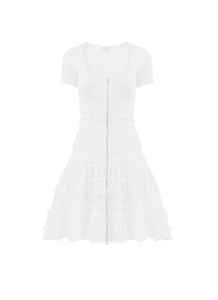 Zipped Crinoline Dress - Optic White