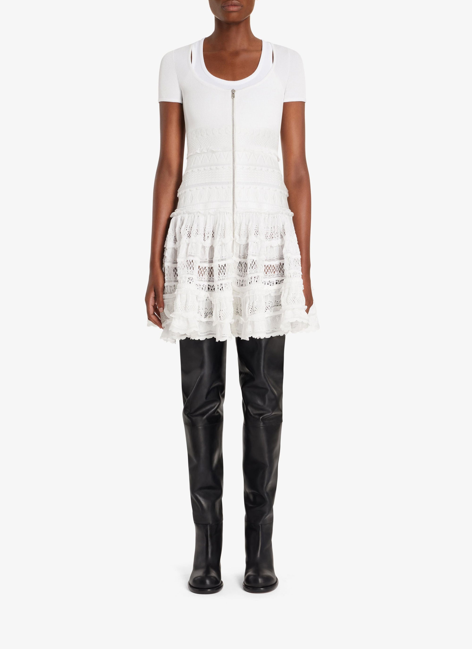 Zipped Crinoline Dress - Optic White