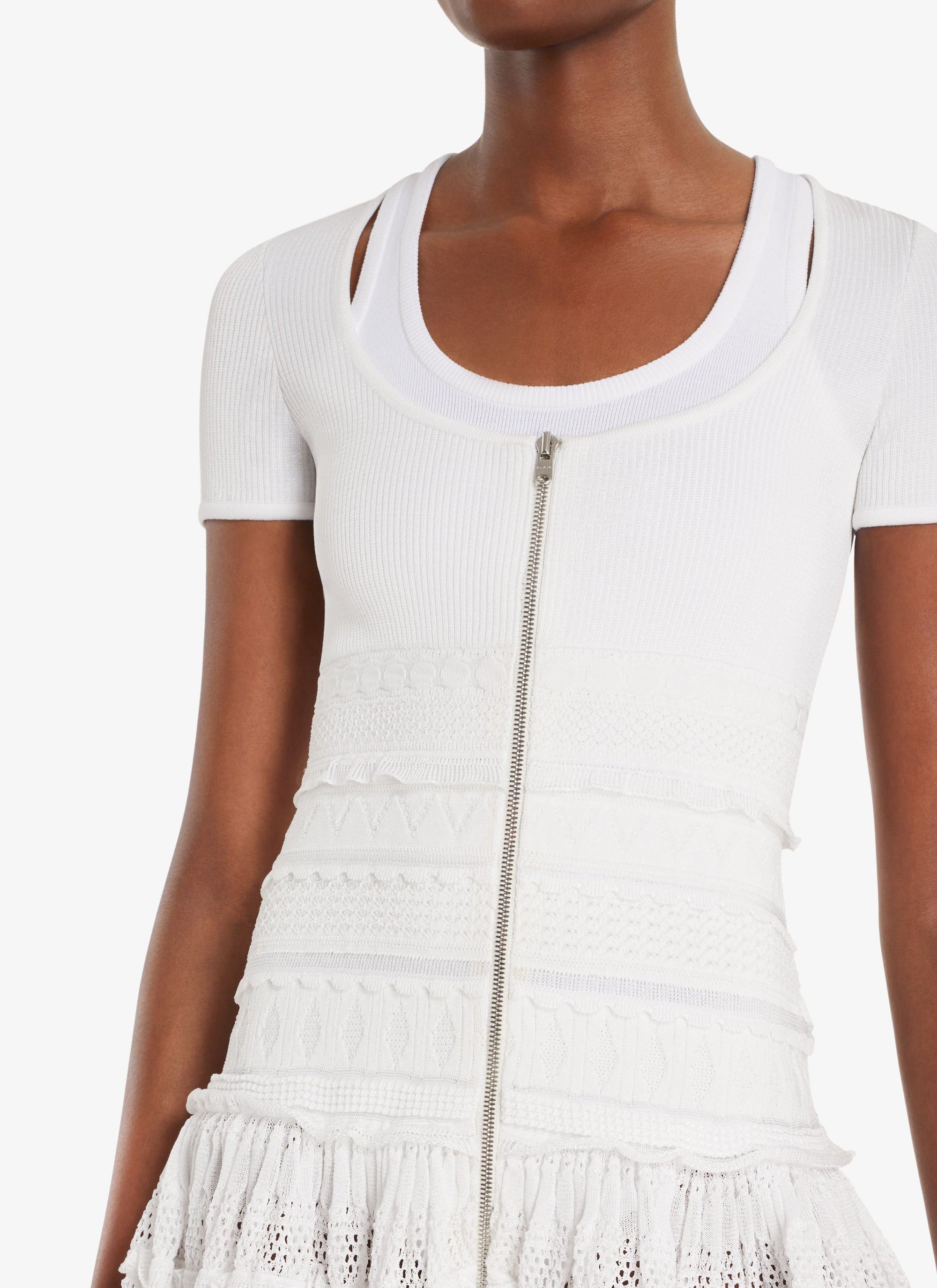Zipped Crinoline Dress - Optic White