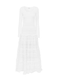 Shiny Crinoline Maxi Dress - Optic White