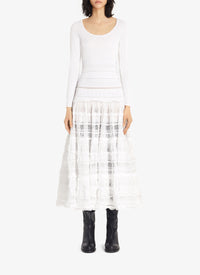 Shiny Crinoline Maxi Dress - Optic White