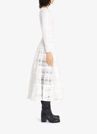 Shiny Crinoline Maxi Dress - Optic White