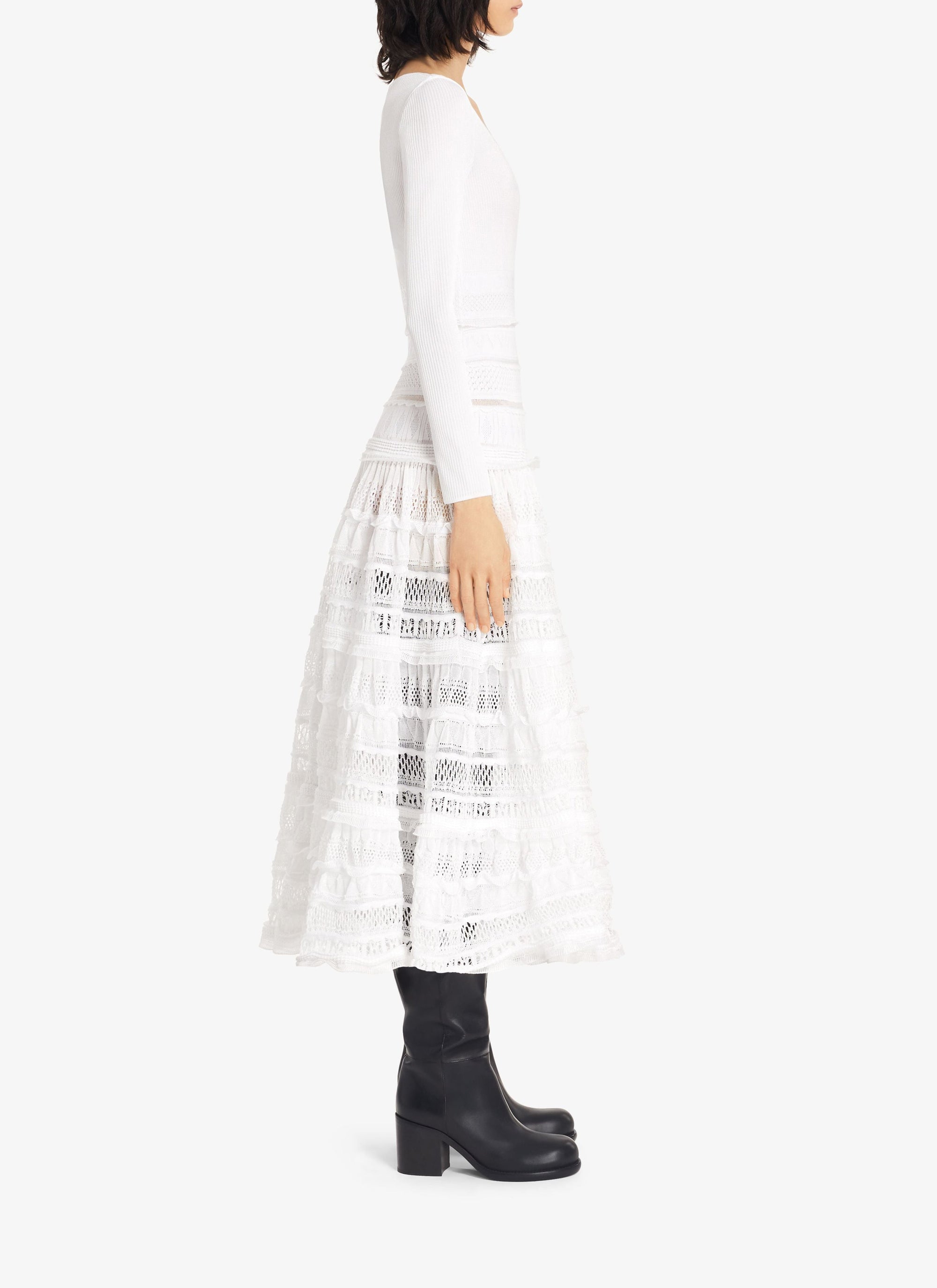 Shiny Crinoline Maxi Dress - Optic White