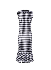 Checked Pencil Dress - Black & White