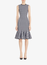 Checked Pencil Dress - Black & White