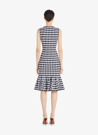 Checked Pencil Dress - Black & White