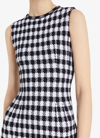 Checked Pencil Dress - Black & White